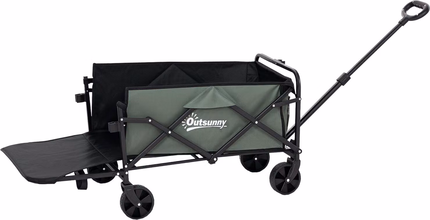 Carrello da giardino Outsunny da 90 kg, pieghevole, carrello da trasporto manuale