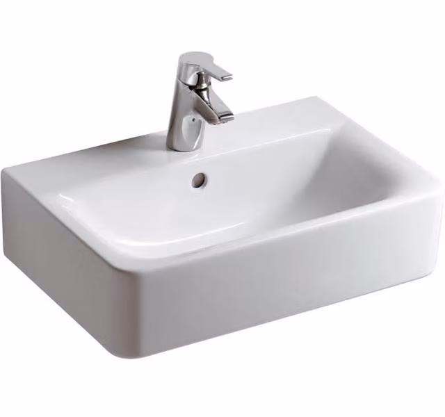 Ideal Standard CUBE CONNECT lavabo con troppopieno 550 mm, compatto bianco