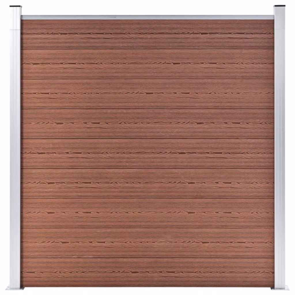 Recinzione da giardino WPC 1737x186 cm Marrone