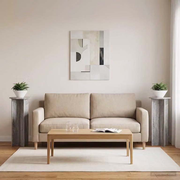 Set di 2 supporti per piante vidaXL in legno MDF, colore Grigio, Ø 40 x 100 cm