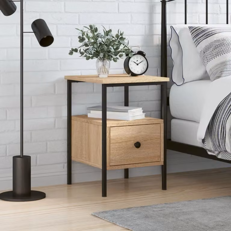 Comodino moderno vidaXL in legno Rovere Sonoma, L: 34 cm, P: 36 cm, H: 50 cm