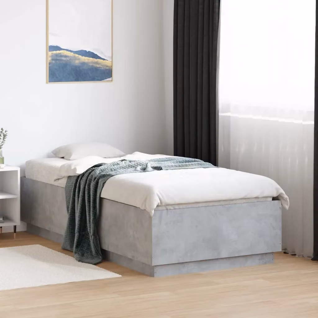 Letto singolo per adulti Design In in legno multistrato grigio cemento L: 75 cm x P: 190 cm – 2