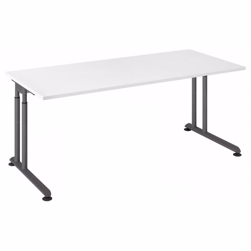 HAMMERBACHER ZS19 höhenverstellbarer Schreibtisch weiß rechteckig