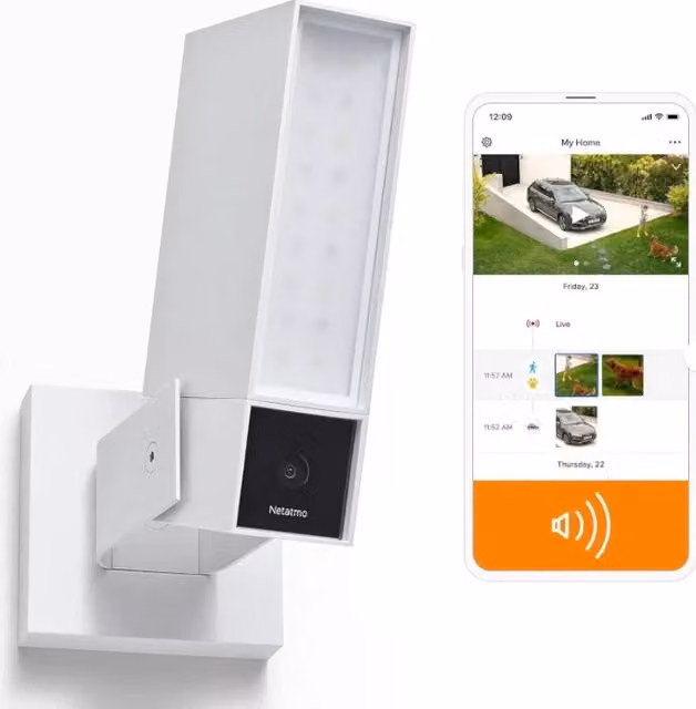 Netatmo Presence PRO Videocamera Esterna Intelligente con Sirena Bianca