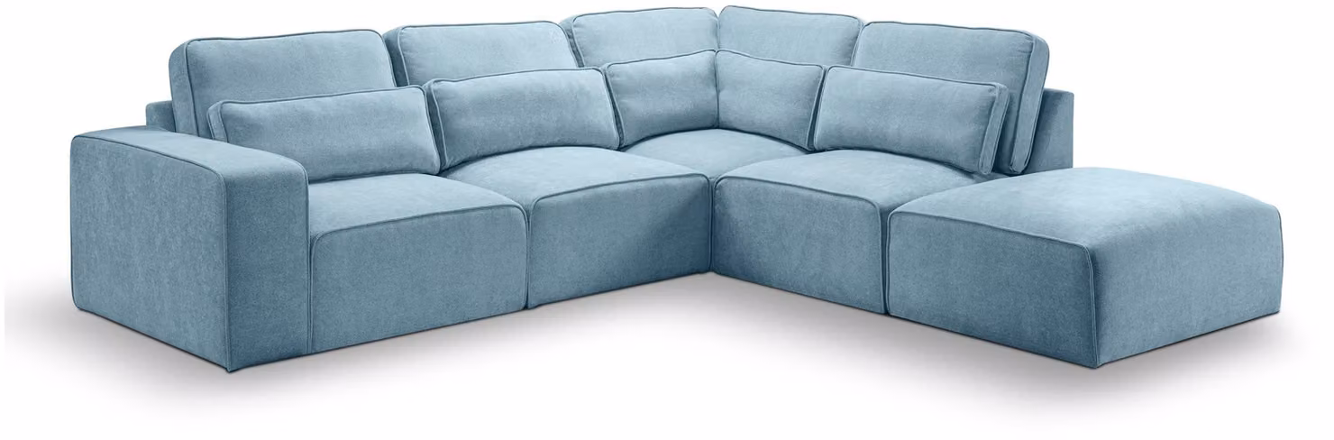 xonox.home Lux divano angolare destro azzurro L/H/D: 305x90x281cm