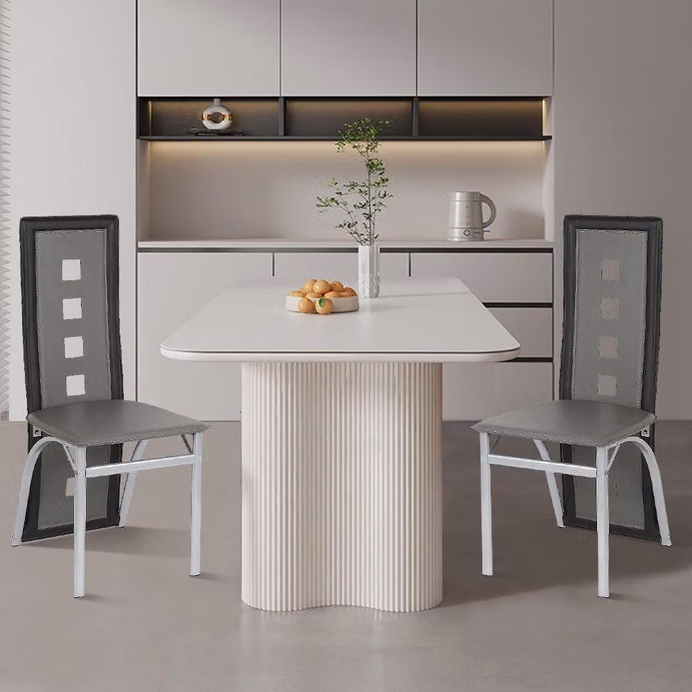 Sedie da pranzo - Sedie - Sedie per la sala da pranzo - Sedie da cucina - Colore: nero e grigio - Design ergonomico