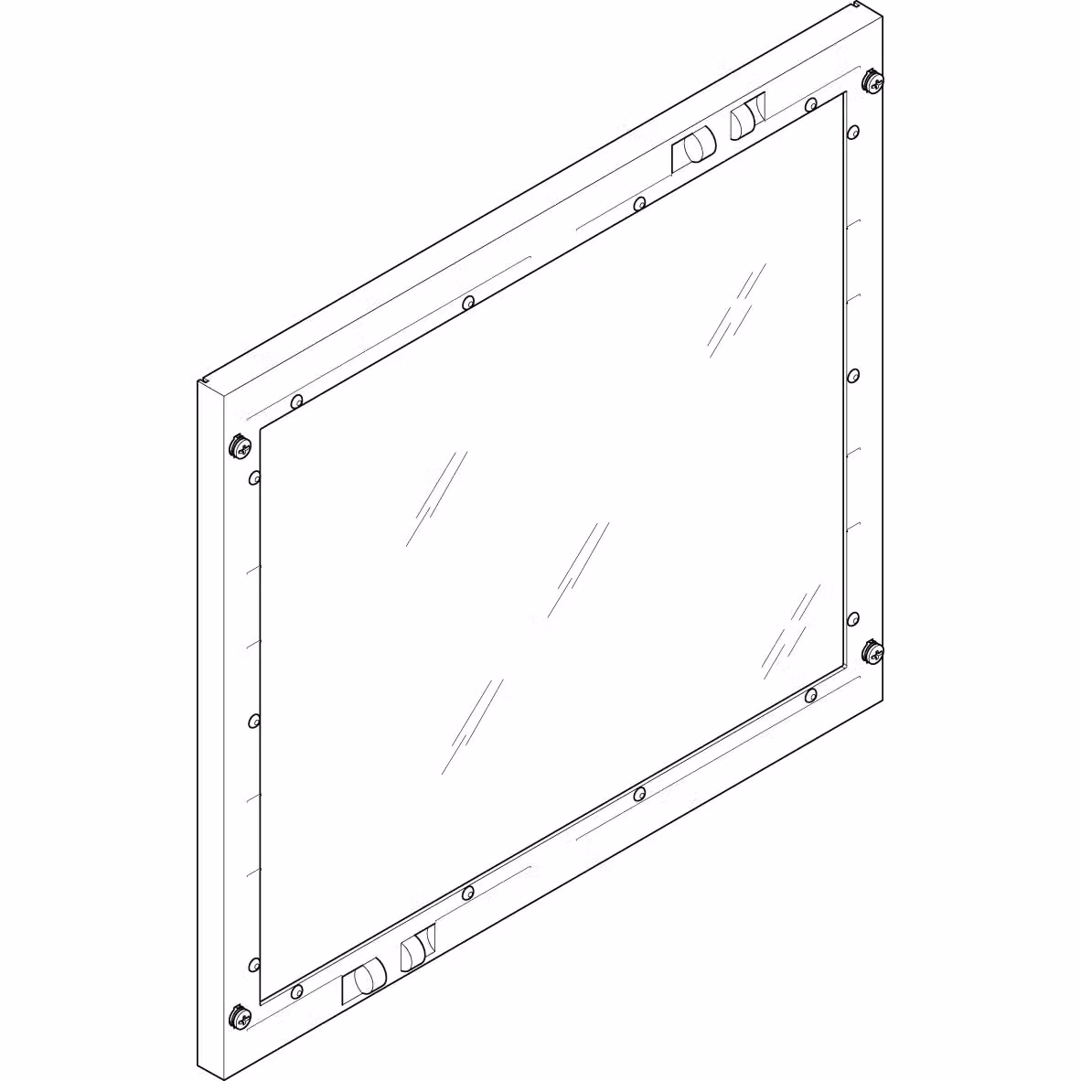 Piastra di copertura ABN 500x450 mm, 2 ante anteriori/3 ante posteriori, chiusa con vetro di ispezione FAS23N