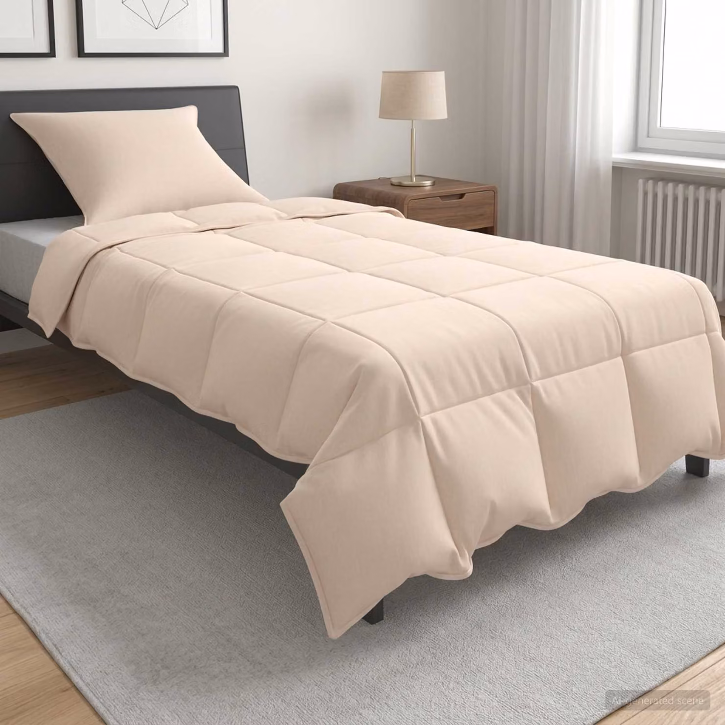 Set di 2 piumoni vidaXL per tutte le stagioni in cotone e kapok, beige, L 137 cm x P 200 cm