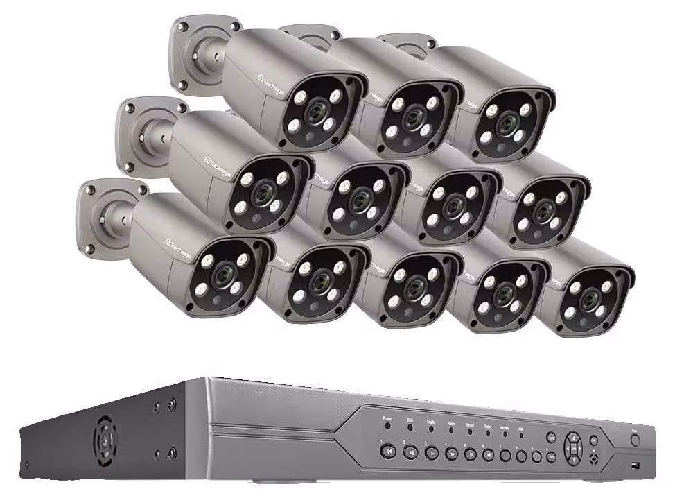 Sistema di telecamere a circuito chiuso (CCTV), 16 canali, audio bidirezionale, 16 canali con 12 telecamere da 5MP, senza ulteriori dettagli