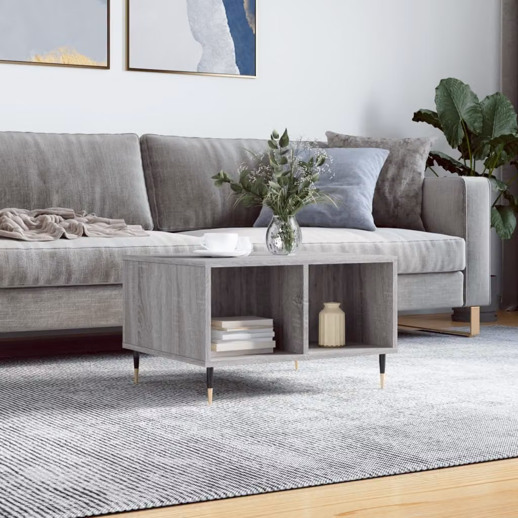 Maison Exclusive - Tavolino grigio Sonoma 60x50x36,5 cm Materiale ligneo