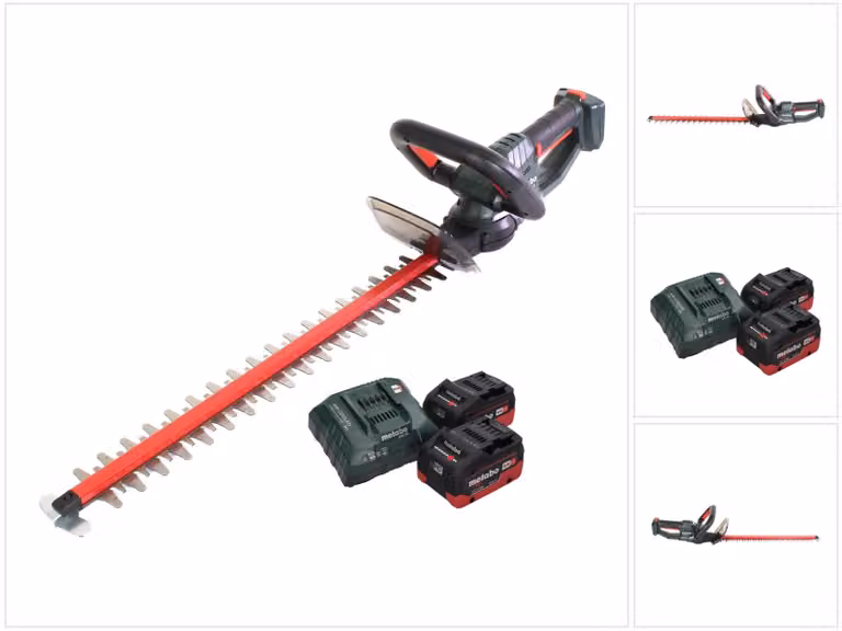 Tagliasiepi a batteria Metabo HS 18 LTX 45 18 V 43 cm + 2x batteria 5,5 Ah + caricatore