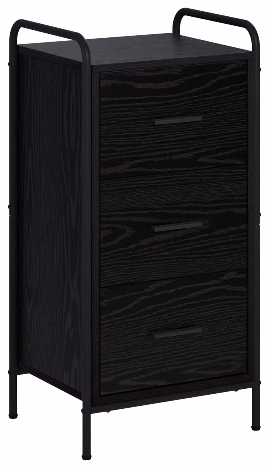 Mobile contenitore in legno impiallacciato effetto noce scuro, dimensioni 97 x 33 x 81 cm