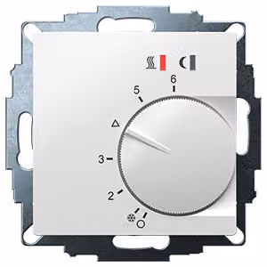 Termostato da incasso Eberle UTE 2800, RAL 9016 lucido, 55x55, 5-30 °C, CA 230 V