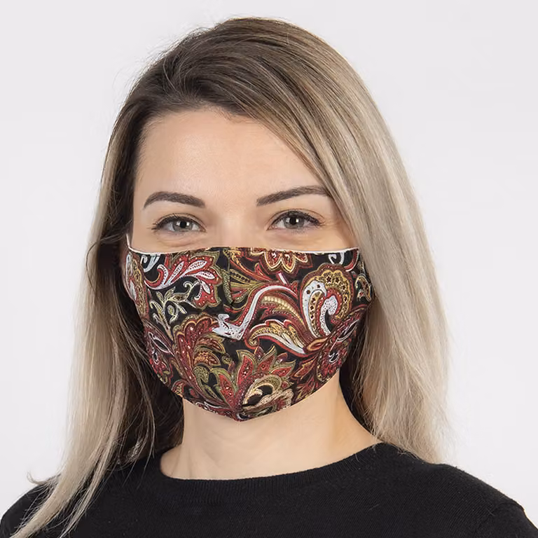 Maschera lavabile Clayre & Eef 13x26 cm Marrone Nero Cotone