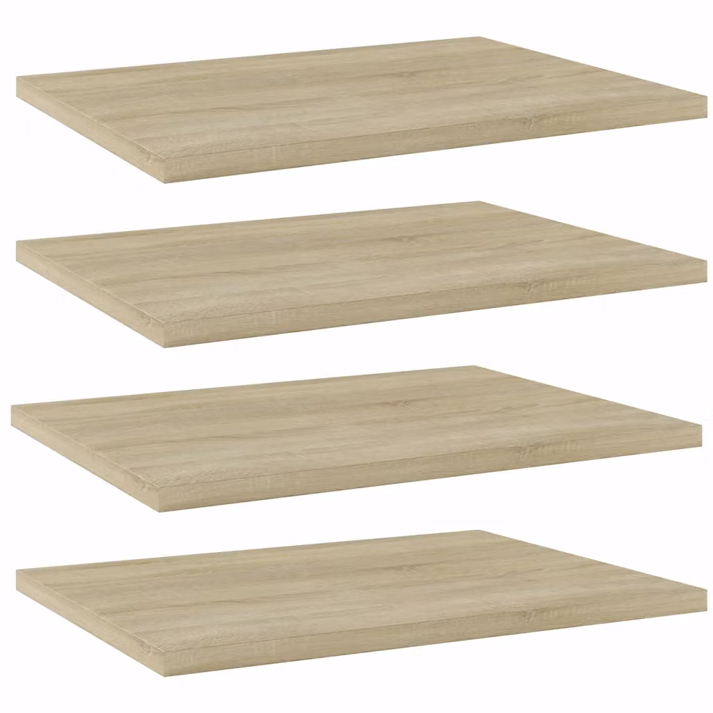 Set di 4 ripiani per libreria da parete vidaXL in legno Rovere Sonoma, L: 40 cm, P: 30 cm, H: 1,5 cm