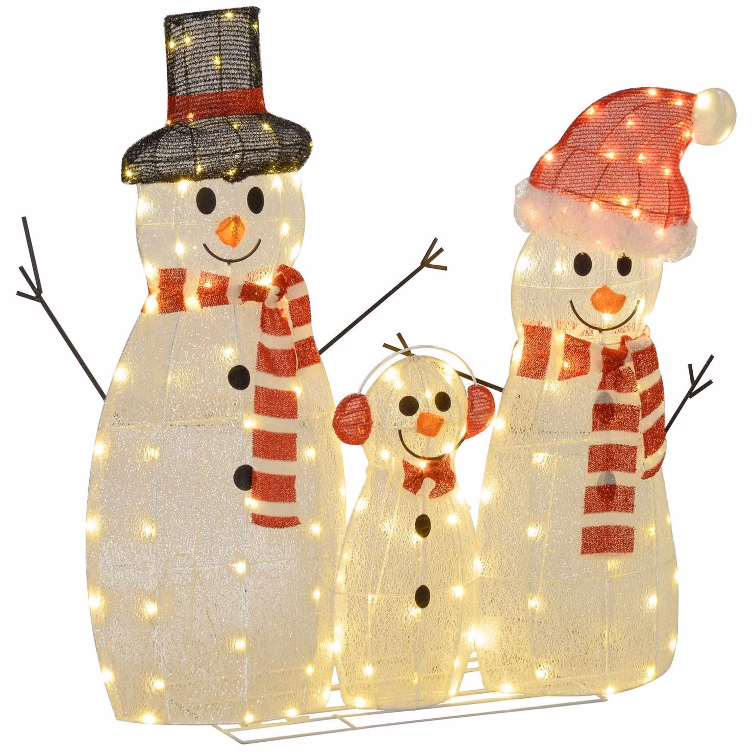 Illuminazione natalizia a forma di pupazzo di neve, 148 LED | Colore: Bianco | Dimensioni: 34x67x93 cm