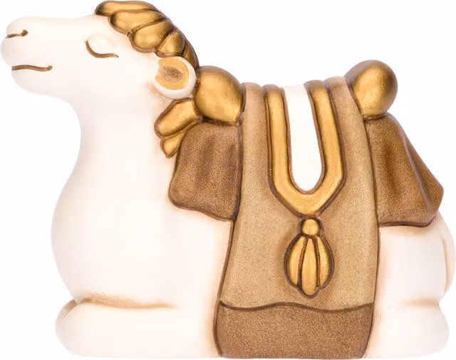 Cammello seduto in ceramica Thun per il tuo Presepe Classico bianco