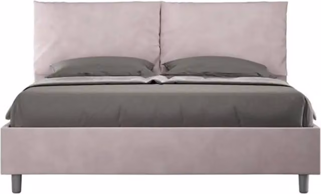 Letto matrimoniale con rete imbottito 160x200 microfibra glicine Antea