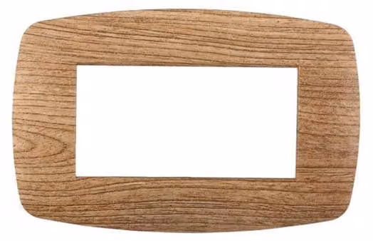 Ettroit placca compatibile Bticino Livinglight 4 moduli plastica slim colore legno scuro - LN87405