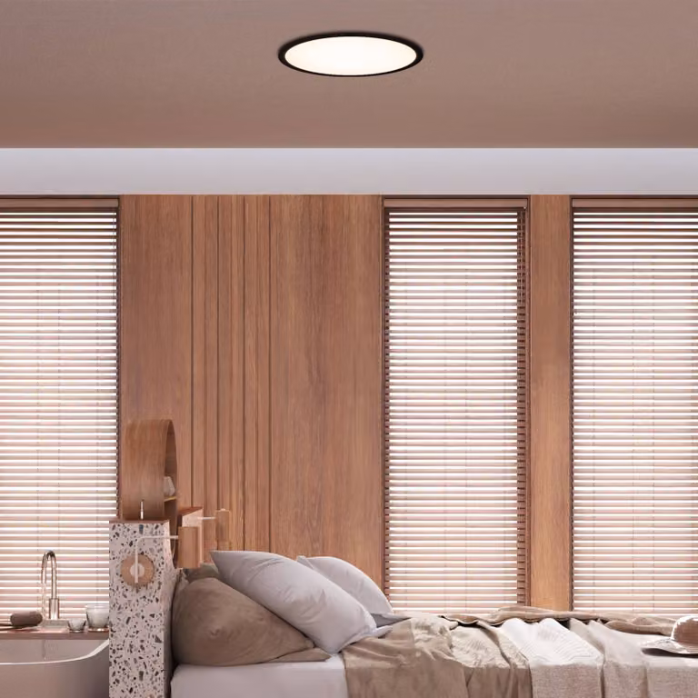 Näve Plafoniera a LED Karl, dimmerabile, Nero, Bagno, Plastica, Moderno, Plafoniera LED