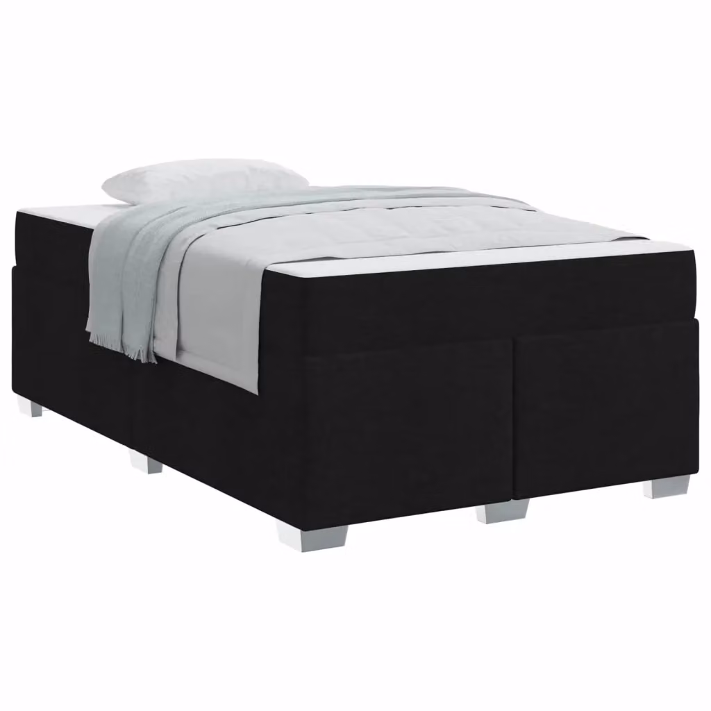 Struttura del letto con materasso vidaXL in tessuto nero L 120 x P 200 cm – 2