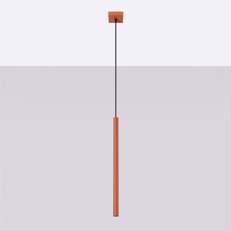 Lampada a sospensione PASTELO 1 rosso ocra 1xG9 8W acciaio 114x8x8cm Sollux Lighting