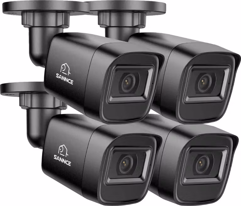 Telecamere di sicurezza SANNCE, qualità video HD 1080P, visione notturna fino a 20 metri, 4 pezzi