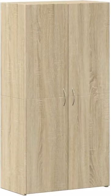 Schedario moderno in legno Rovere Sonoma con ante a battente, L: 60 cm, P: 32 cm, H: 115 cm