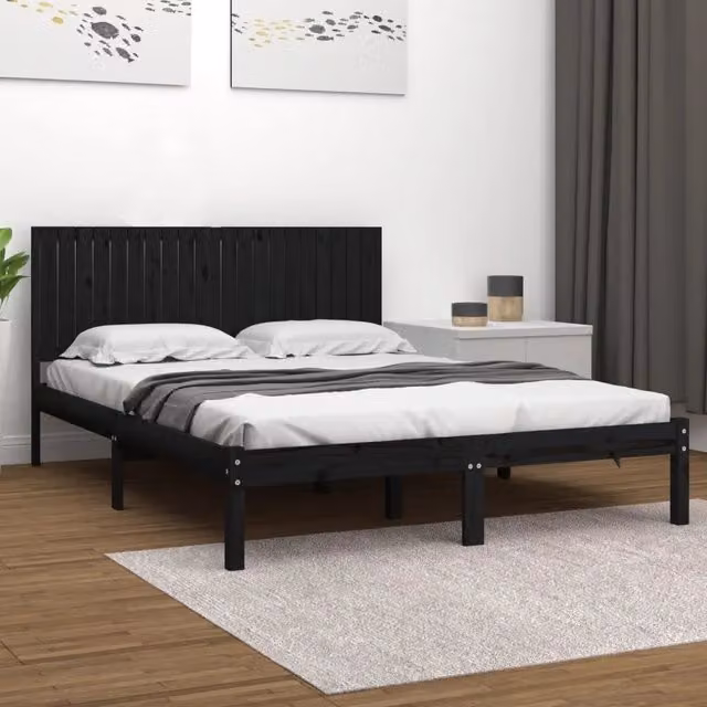 Giroletto VIDAXL in legno massello di pino nero per camera da letto L/P/H: 200 x 200 x 31 cm – 1