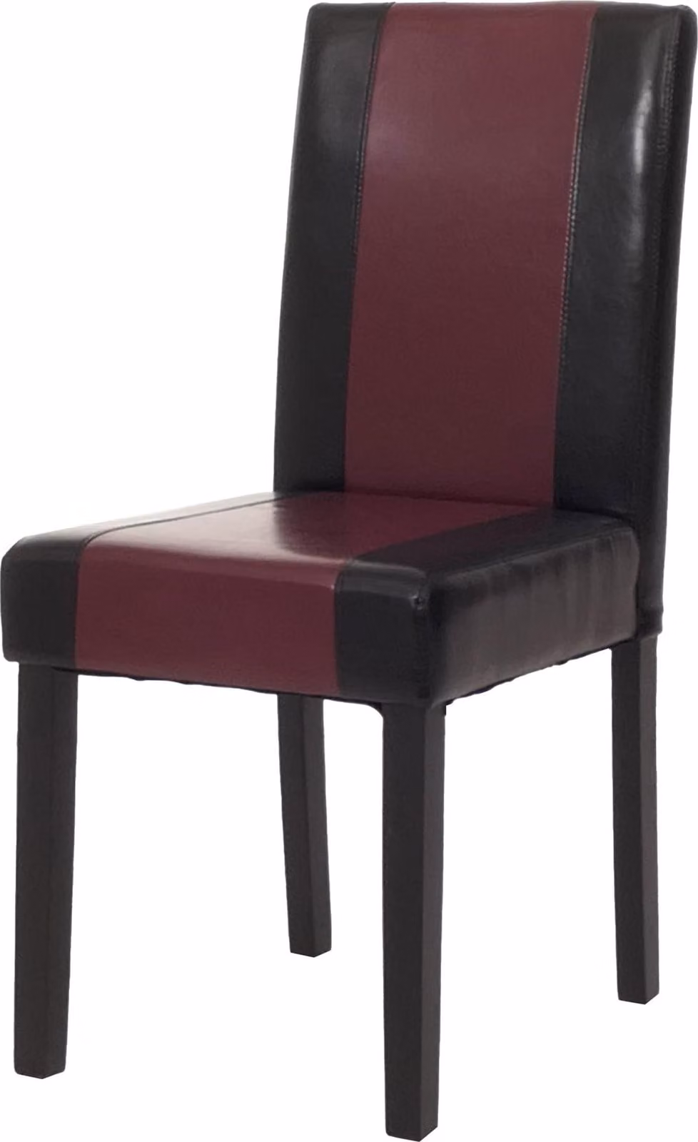 Sedia da pranzo classica e intramontabile | A x L x P 90 x 43 x 56 cm | Altezza seduta 45 cm | Pelle finta | Gambe scure | Nero/rosso | Sedia da cucina