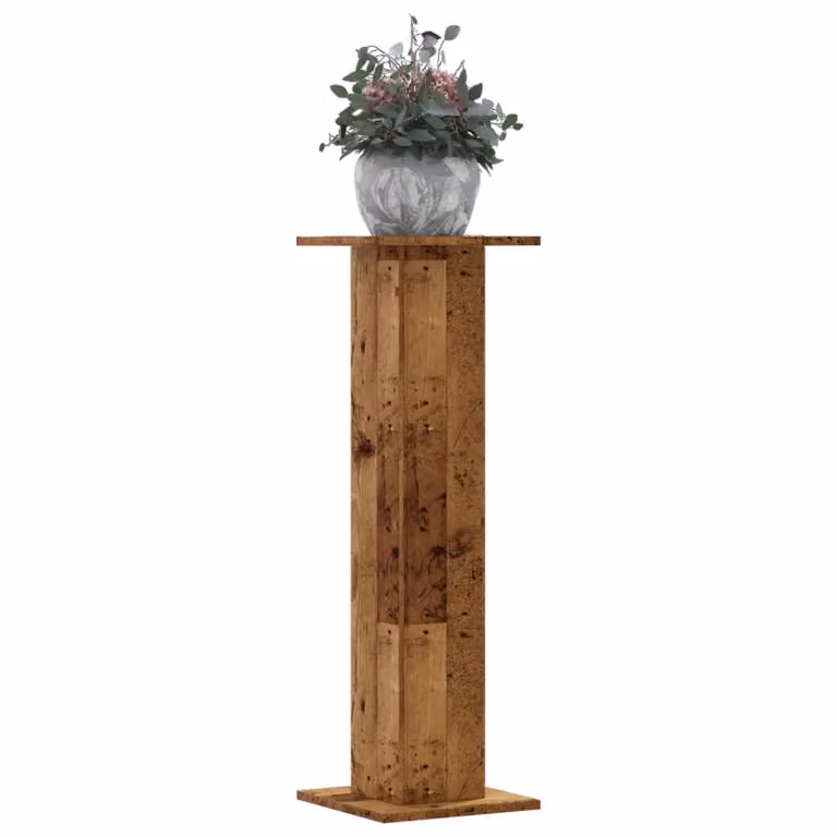 Set di 2 supporti per piante vidaXL in legno effetto rustico marrone, L/P/H: 30 x 30 x 95 cm