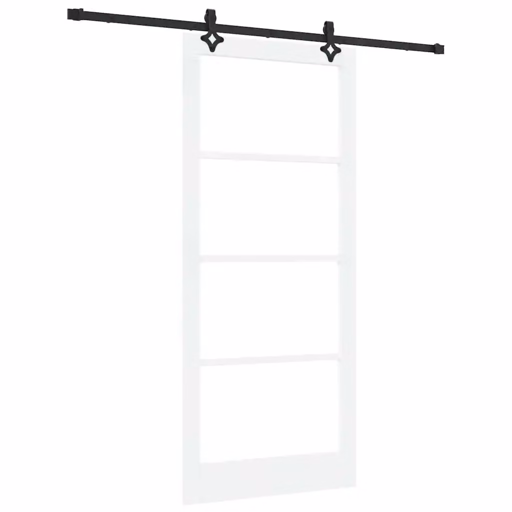 Porta scorrevole moderna vidaXL in legno e vetro Bianco e Nero L: 93 cm, H: 211 cm – 2
