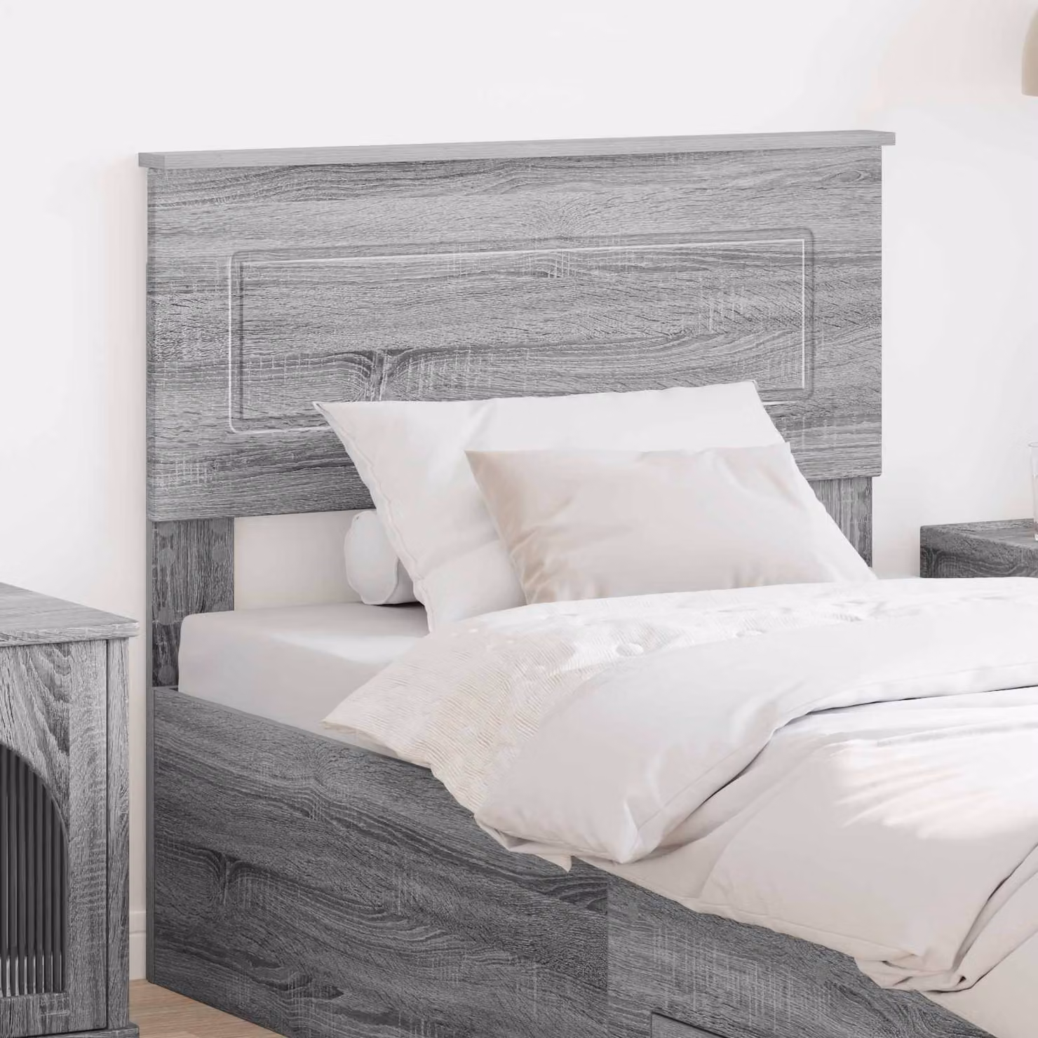 Testiera per letto moderna vidaXL in legno ingegnerizzato grigio opaco