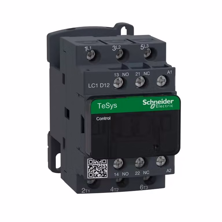 Contattore di potenza Schneider Electric LC1D 3p, +1S+1Ö, 5,5 kW, 12 A, 400 V AC3, bobina 220 V AC LC1D12M7