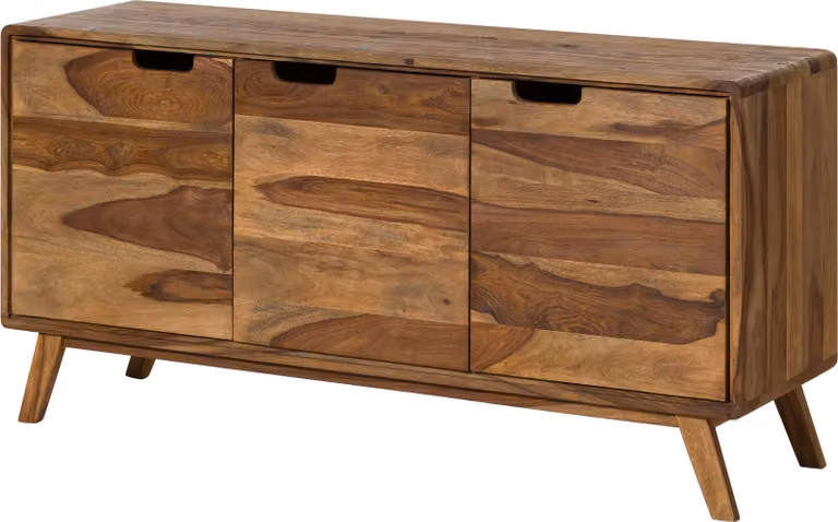 MASSIVMOEBEL24 | Credenza in legno di Sheesham 134x40x65 laccato-sabbiato naturale MALMÖ 2 #206
