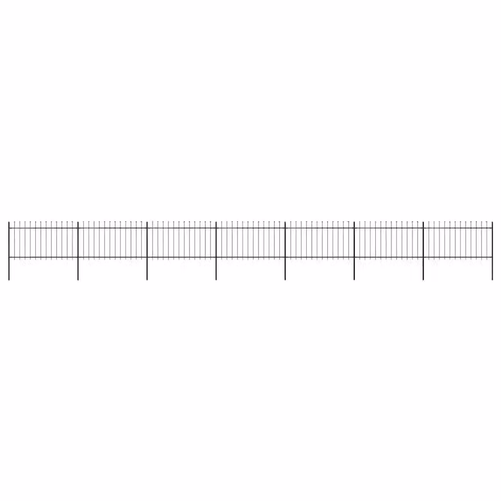 Recinzione da giardino vidaXL con punta a lancia in acciaio nero L: 1172 cm, H: 100 cm