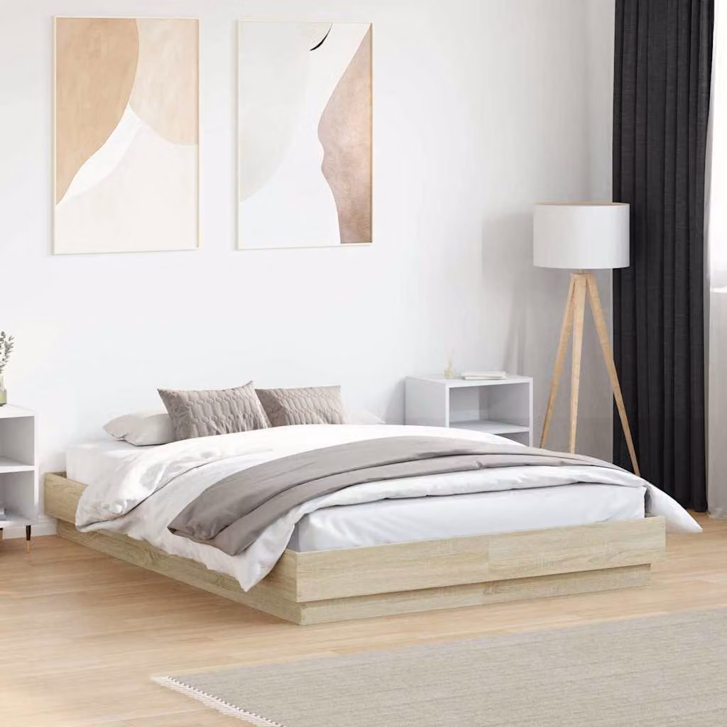 Giroletto vidaXL in Rovere Sonoma e Legno Multistrato, L/P/H: 140 x 190 x 23 cm – 1