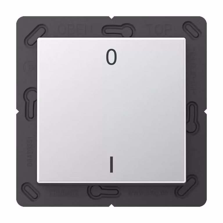 Jung ENOA590-01AL Trasmettitore da parete wireless EnOcean con simboli 0 I, alluminio