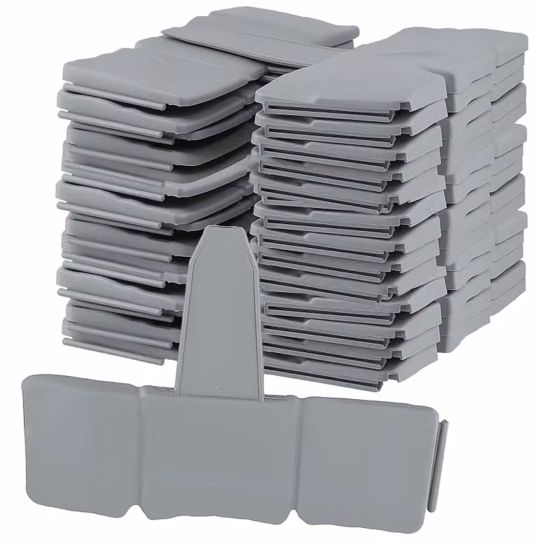 Bordi per prato, confezione da 30 pezzi - Materiale plastico - Effetto pietra grigia - Bordi per aiuole - Bordi per giardino - Dimensioni 25 x 23 cm