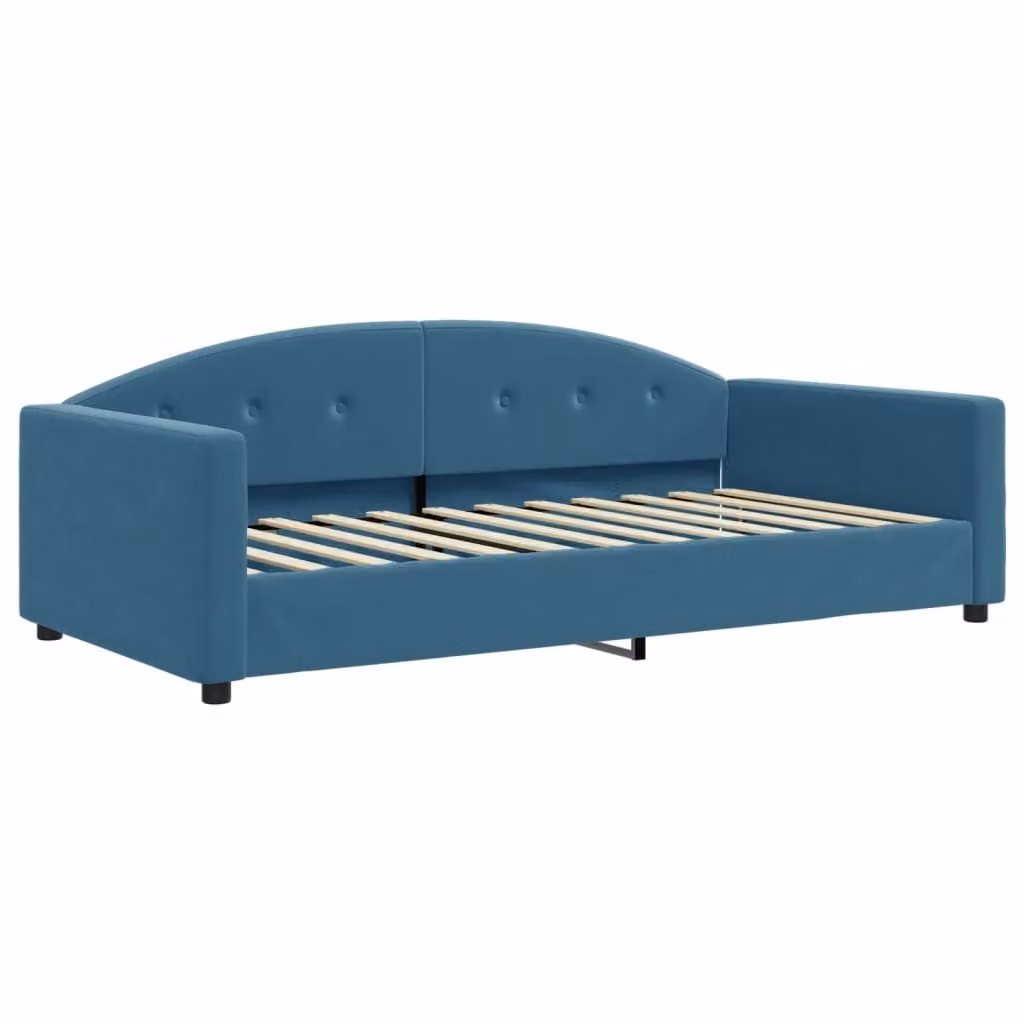 Letto da Giorno Blu 100x200 cm in Velluto