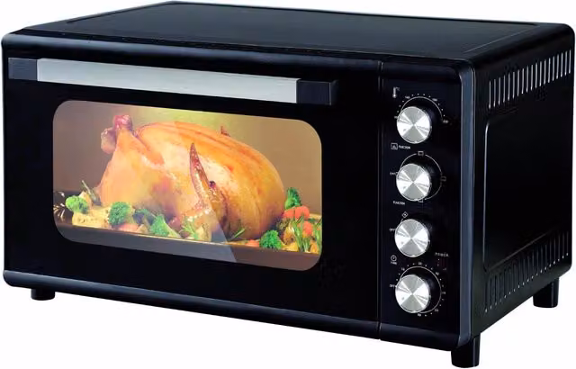Forno Elettrico Dcg con Ventilazione da 2000 W, Nero, L: 44,5 cm, P: 37,2 cm, H: 31,5 cm