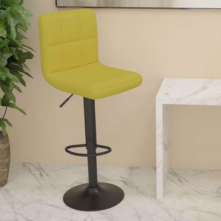 Sgabello da bar moderno vidaXL in tessuto verde con struttura in metallo