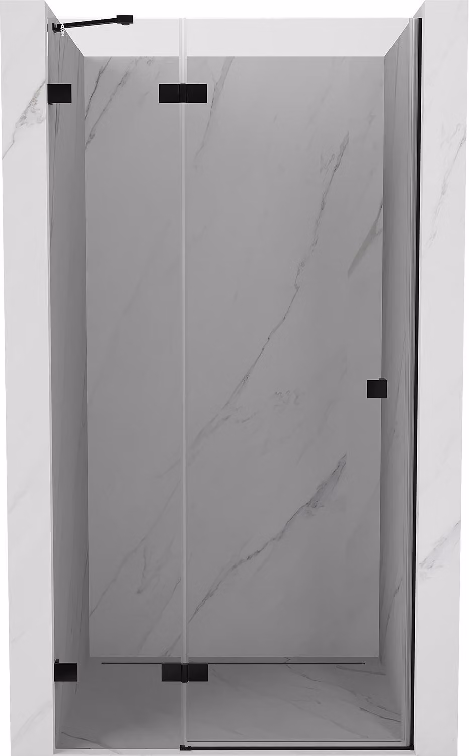 Mexen Lunar porta doccia battente sinistra 100 cm, trasparente, nero - 834-100-000-70-00-L