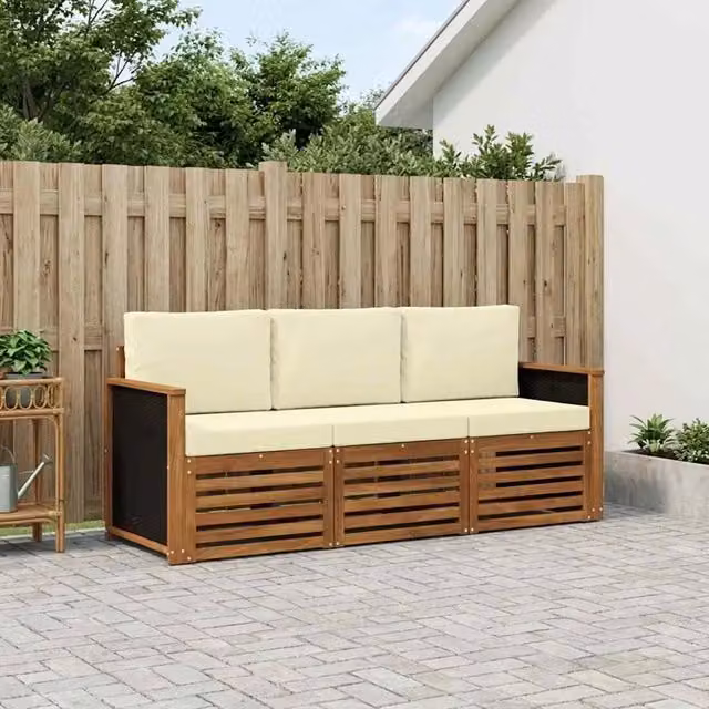 Set divani 3 pz Legno di Acacia Massello 3383951