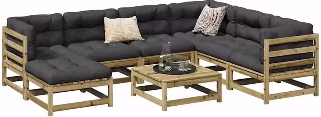 Set Divani da Giardino 8 pz in Legno Impregnato di Pino 3299555
