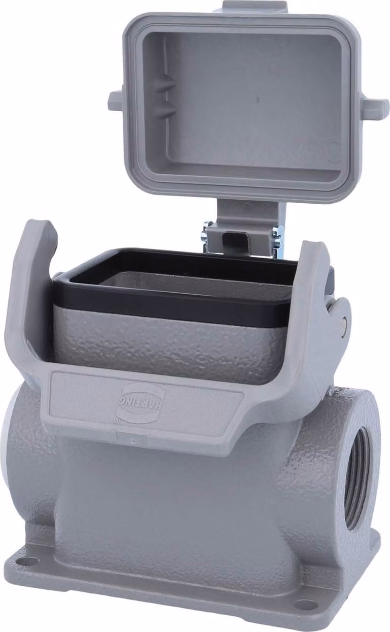HARTING Han 6B Alloggiamento base alto, 1xM25 uscita cavo laterale, con 1 staffa longitudinale con cappuccio protettivo in plastica - 1 pezzo