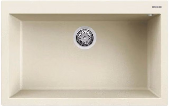 Lavello da incasso Elleci Quadra 130 in Granitek Bianco Antico L: 79 cm, P: 50 cm