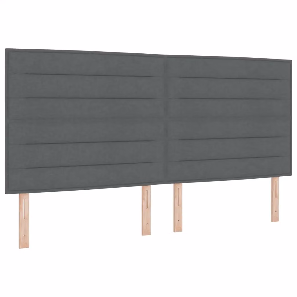 Testiera con LED e porte USB vidaXL in tessuto grigio, Larghezza: 200 cm – 2