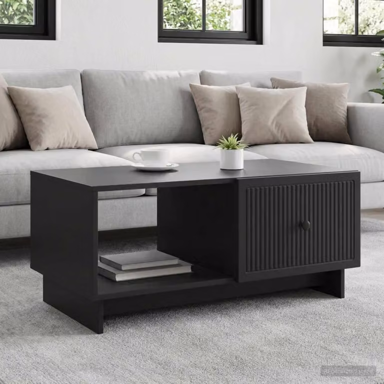 Maison Exclusive - Tavolino nero 90 x 50 x 40 cm in materiale derivato dal legno