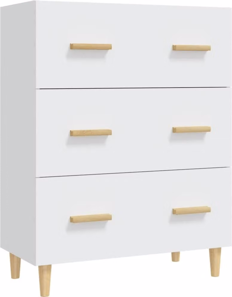 Credenza Bianca 70x34x90 cm in Legno Multistrato